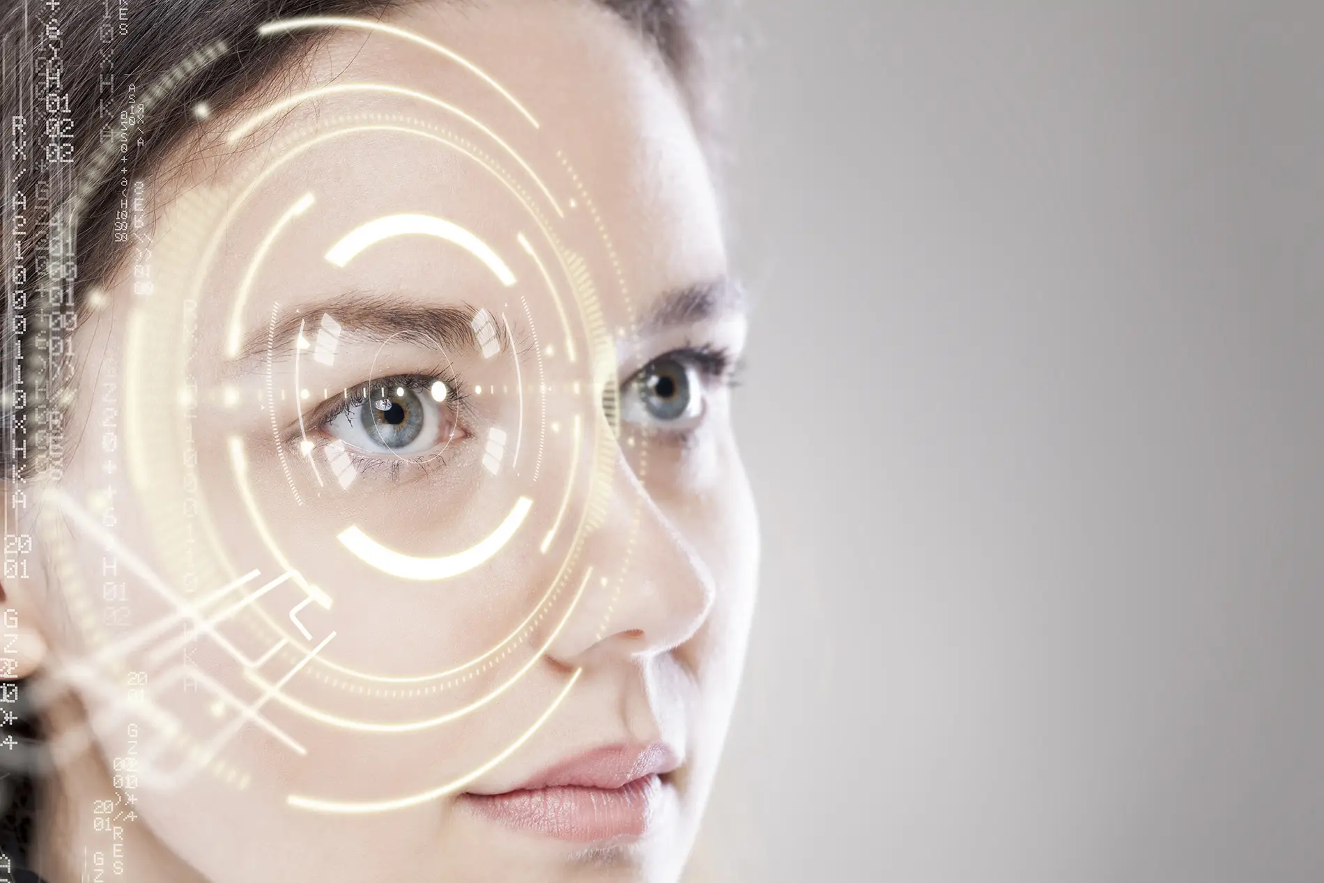 Close-up of woman eye with visual effects