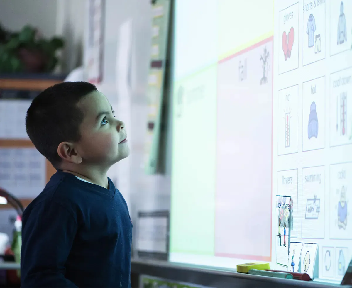 a child looking at TD Snap interface